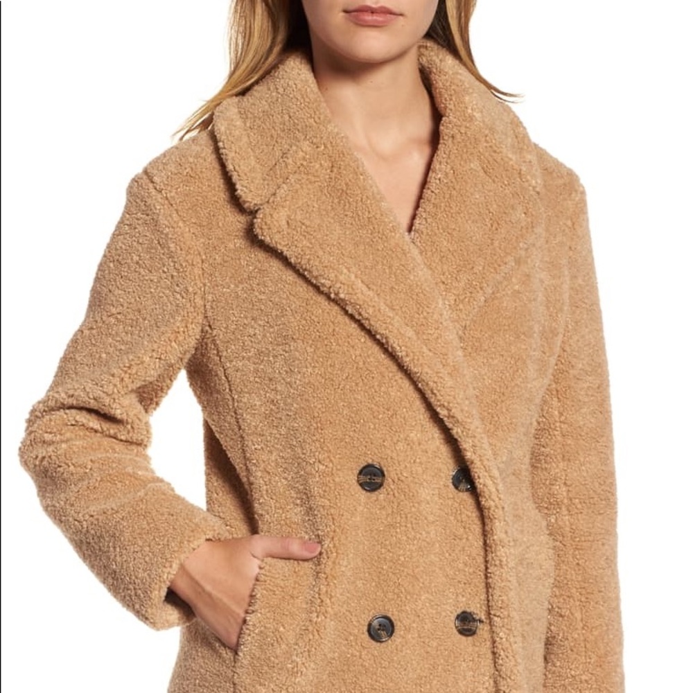 kensie faux fur teddy bear coat